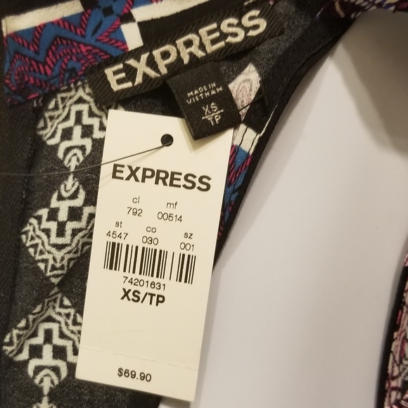 Express Aztec Print High-Neck Racerback Mini Dress - Picture 4 of 5
